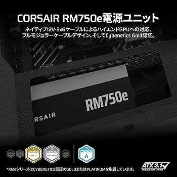 CORSAIR RM750e 750wフルモジュラー電源 RMe Series RM750e Fully Modular Low-Noise ATX Power Supply